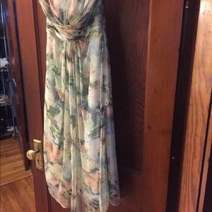 T length floral bridesmaid gown